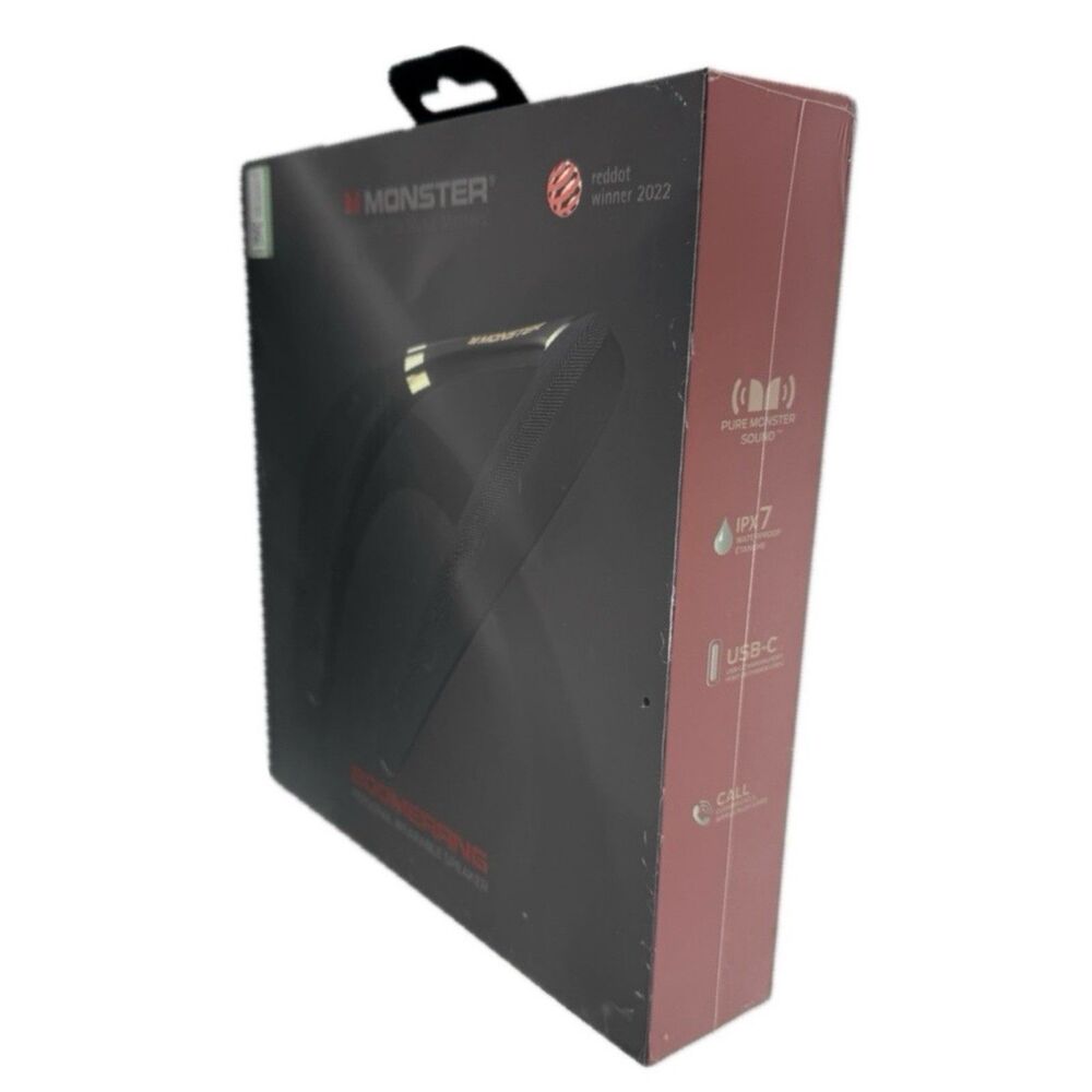 New Monster Boomerang Wireless Neckband Bluetooth Speaker IPX7 Waterproof 12H